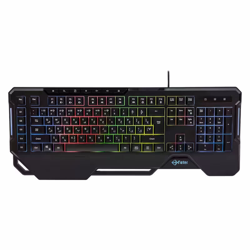 کیبورد گیمینگ فاطر مدل KCR-7000B، سوییچ هیبریدی، Full-size، نورپردازی RGB | کالا مکس