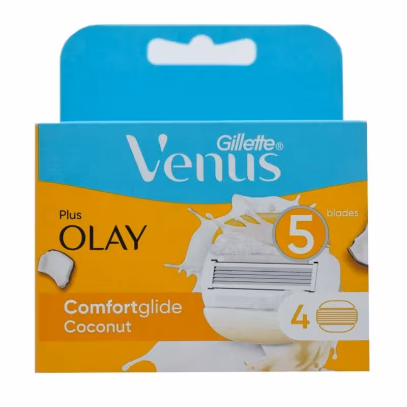 تیغ یدک ژیلت زنانه 5 لبه مدل Venus plus & Olay ونوس بسته 4 عددی