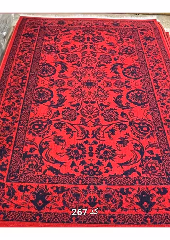 گلیم فرش ماشینی لاکی 400 شانه آکرلیک کاشان-کد 267