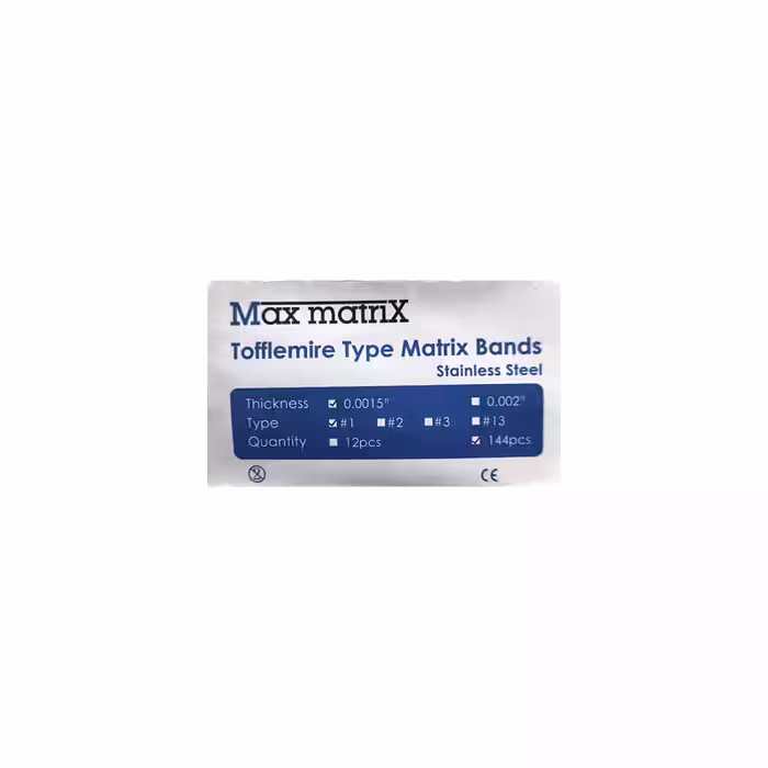 نوار ماتریکس 144 عددی MAX MATRIX – Stainless Steel Tofflemire Matrix
