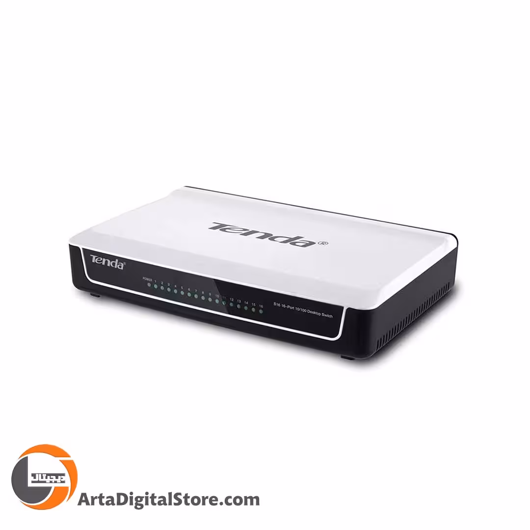 سوییچ 16 پورت Tenda S16 16-port 10/100M Desktop Switch Black
