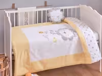 ست 3 تکه روتختی نوزادی به همراه کوسن عروسکی طرح حیوانات bibaby