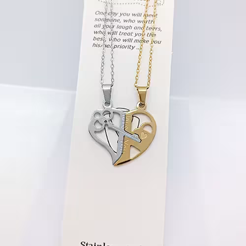 گردنبند استیل ست قلب کد183