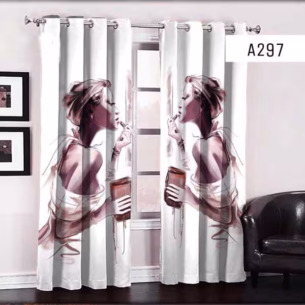 پرده چاپی دخترانه میکاپ کد A297