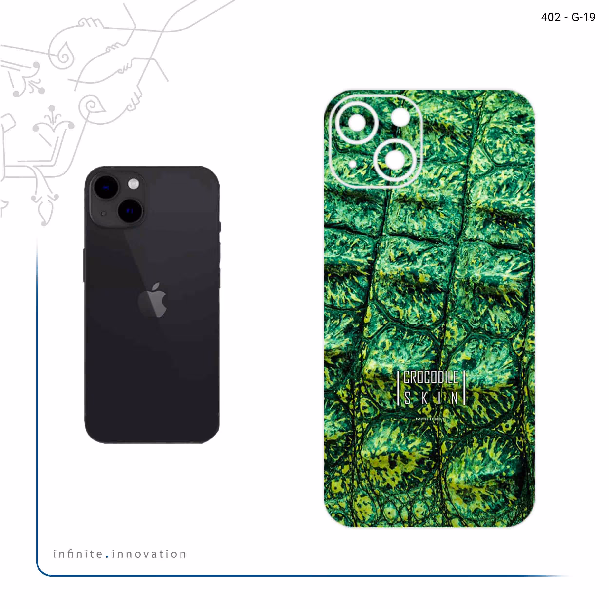 برچسب پوششی ماهوت مدل Crocodile Skin مناسب برای گوشی موبایل اپل iPhone 13