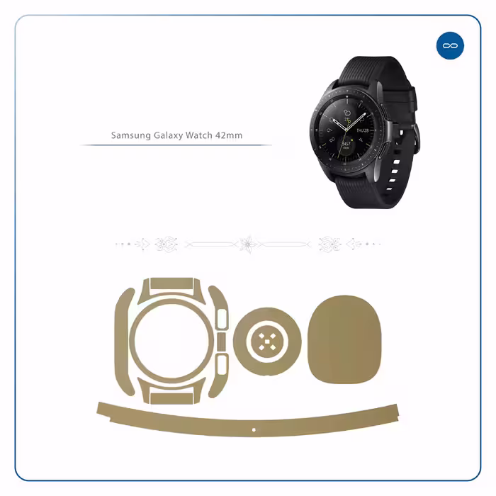 برچسب ماهوت طرح Matte-Gold مناسب برای ساعت هوشمند سامسونگ Galaxy Watch 42mm