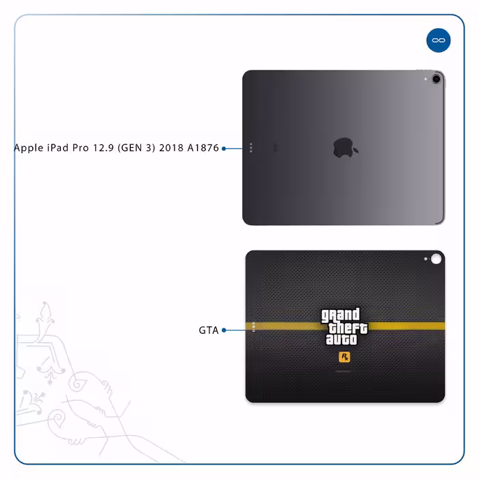 برچسب پوششی ماهوت مدل Gta-Game مناسب برای تبلت اپل iPad Pro 12.9 (GEN 3) 2018 A1876