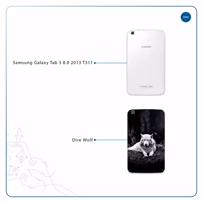 برچسب پوششی ماهوت مدل Dire Wolf مناسب برای تبلت سامسونگ Galaxy Tab 3 8.0 2013 T311