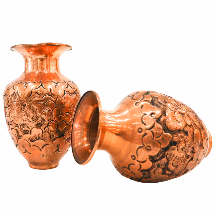 گلدان قلمزنی مسی مدل بلونی کد 14 بسته 2 عددی