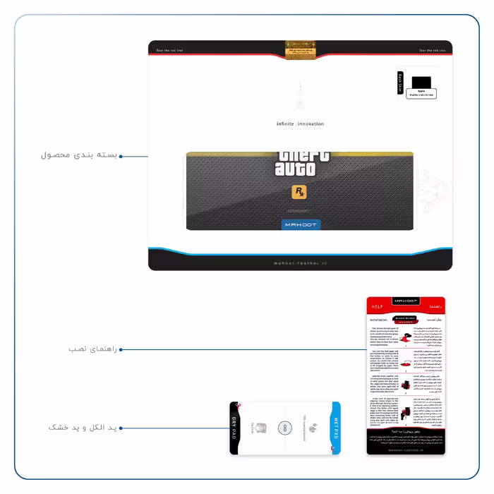 برچسب پوششی ماهوت مدل Gta-Game مناسب برای تبلت اپل iPad Air 2 2014 A1566