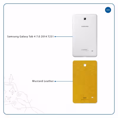 برچسب پوششی ماهوت مدل Mustard-Leather مناسب برای تبلت سامسونگ Galaxy Tab 4 7.0 2014 T231