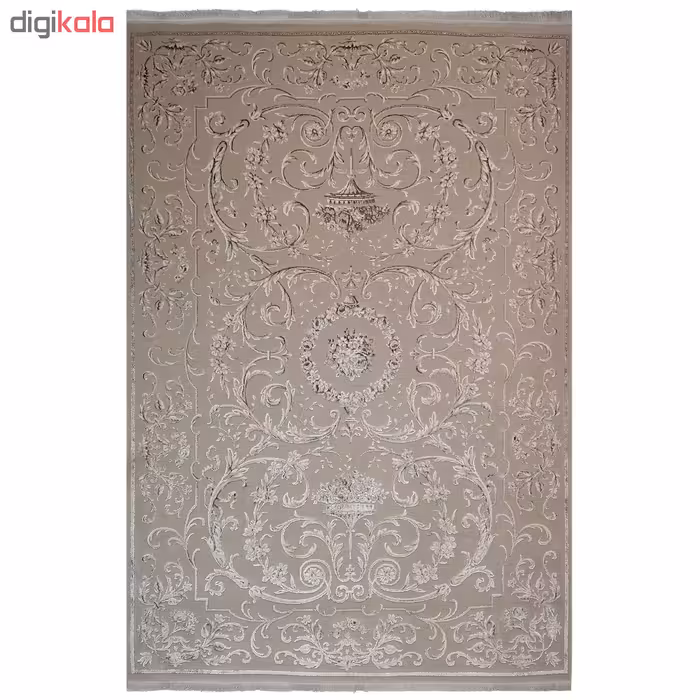 فرش ماشینی زمرد مشهد کد DI04 زمینه بژ