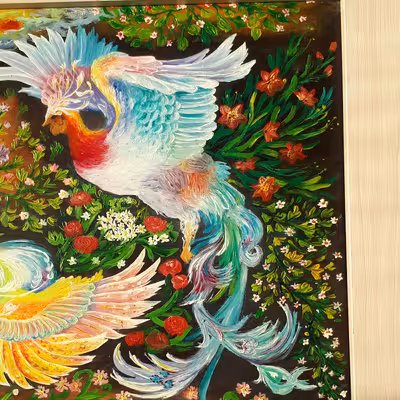 تابلو نقاشی رنگ روغن طرح سیمرغ کد ۷۵۳۱