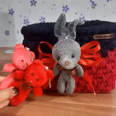 سبد قلاب بافی تریکو مژگان مدل عروسک