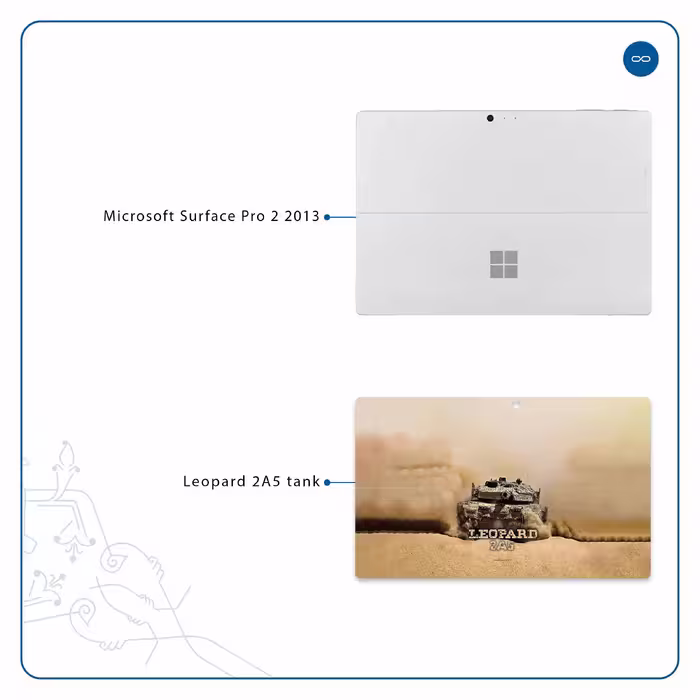 برچسب پوششی ماهوت مدل Leopard 2A5 tank مناسب برای تبلت مایکروسافت Surface Pro 2 2013