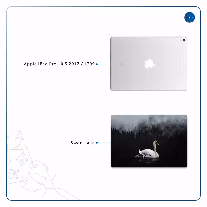 برچسب پوششی ماهوت مدل Swan Lake مناسب برای تبلت اپل iPad Pro 10.5 2017 A1709