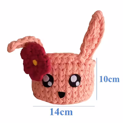 سبد قلاب بافی تریکو مدل خرگوش و گل کد RAB-TALIN-2022-02