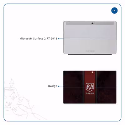 برچسب پوششی ماهوت مدل Dodge مناسب برای تبلت مایکروسافت Surface 2 RT 2013