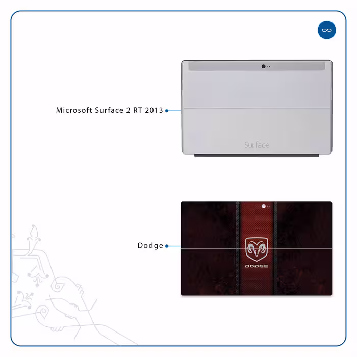 برچسب پوششی ماهوت مدل Dodge مناسب برای تبلت مایکروسافت Surface 2 RT 2013