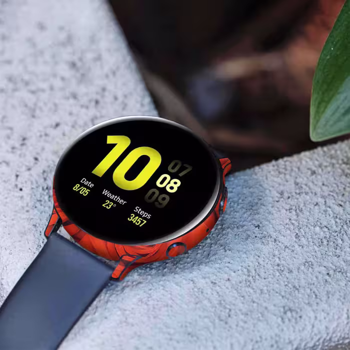 برچسب ماهوت طرح Red-Flower مناسب برای ساعت هوشمند سامسونگ Galaxy Watch Active 2 44mm