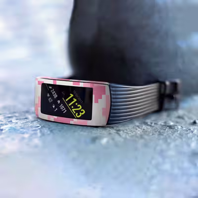 برچسب ماهوت طرح Army-Pink-pixel مناسب برای ساعت هوشمند سامسونگ Galaxy Gear Fit 2 Pro