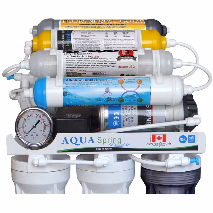دستگاه تصفیه کننده آب آکوآ اسپرینگ مدل RO-NF7400 به همراه فیلتر تصفیه آب بسته 4 عددی