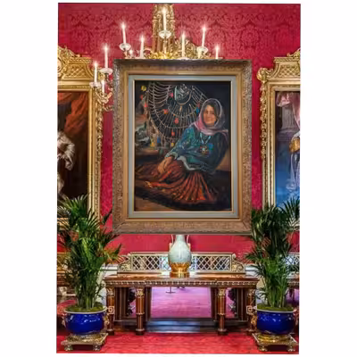 تابلو نقاشی رنگ وروغن طرح دختر کرد کد 110