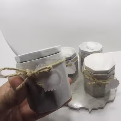 جای ادویه 4 پارچه طرح سنگی کد 667 به همراه سینی
