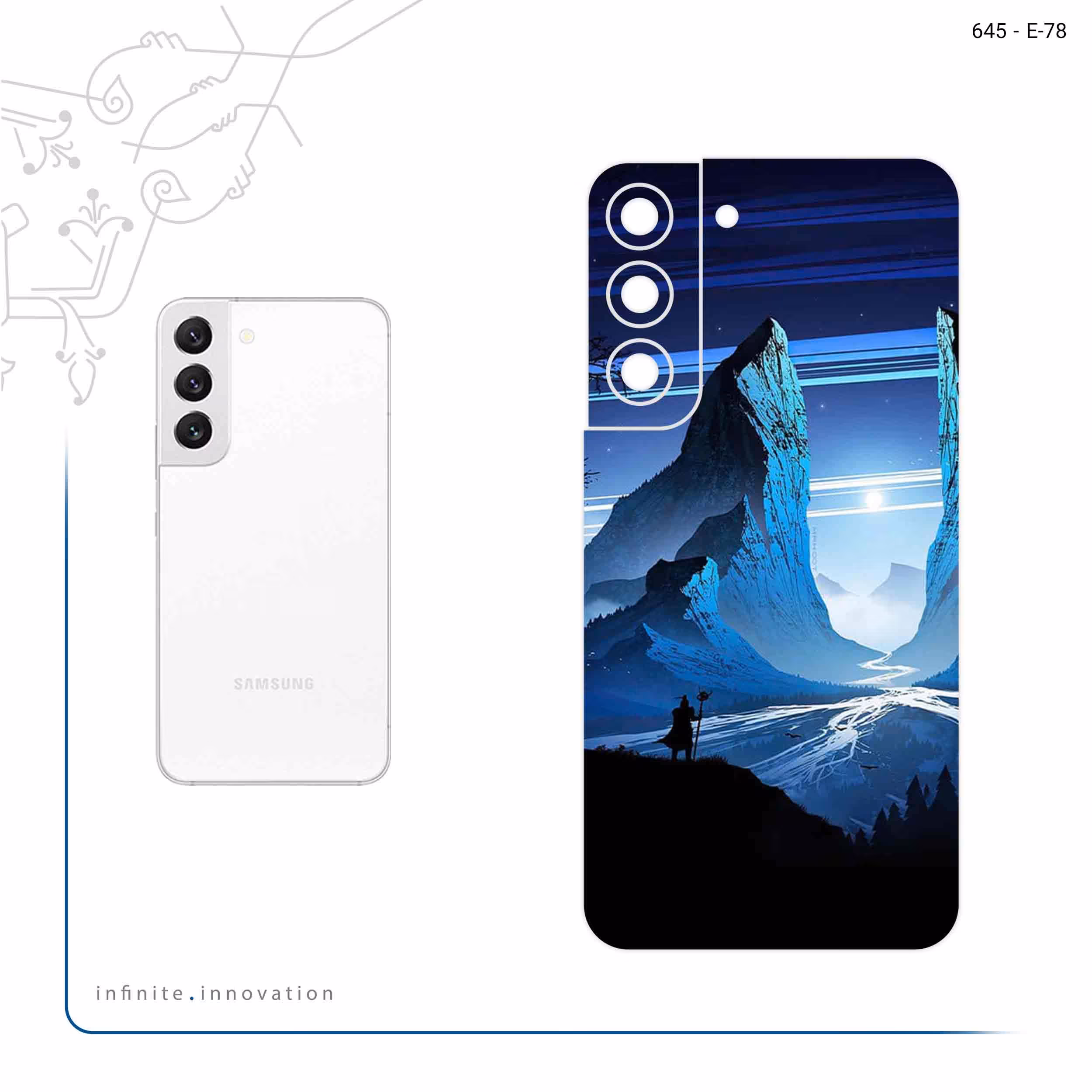 برچسب پوششی ماهوت مدل Blue Mountains Digital Art مناسب برای گوشی موبایل سامسونگ Galaxy S22 5G