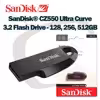 فلش مموری سن دیسک مدل CZ550 CURVE USB3.2 ظرفیت 128 گیگابایت