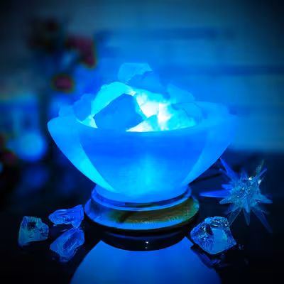 آباژور سنگ نمک مدل سـتاره ای پـایه چـوبی کـد 420