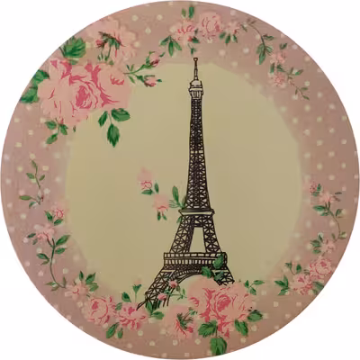 بشقاب دیوارکوب سفالی مدل برج ایفل و پیزا مجموعه 2 عددی