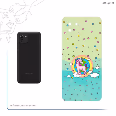 برچسب پوششی ماهوت مدل Rainbow unicorn adventure مناسب برای گوشی موبایل سامسونگ Galaxy A03
