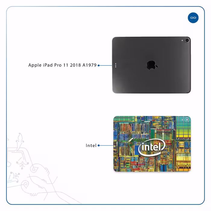 برچسب پوششی ماهوت مدل Intel Brand مناسب برای تبلت اپل iPad Pro 11 2018 A1979