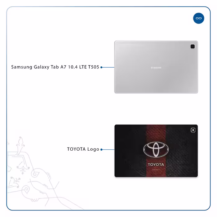 برچسب پوششی ماهوت مدل TOYOTA-Logo مناسب برای تبلت سامسونگ Galaxy Tab A7 10.4 LTE 2020 T505
