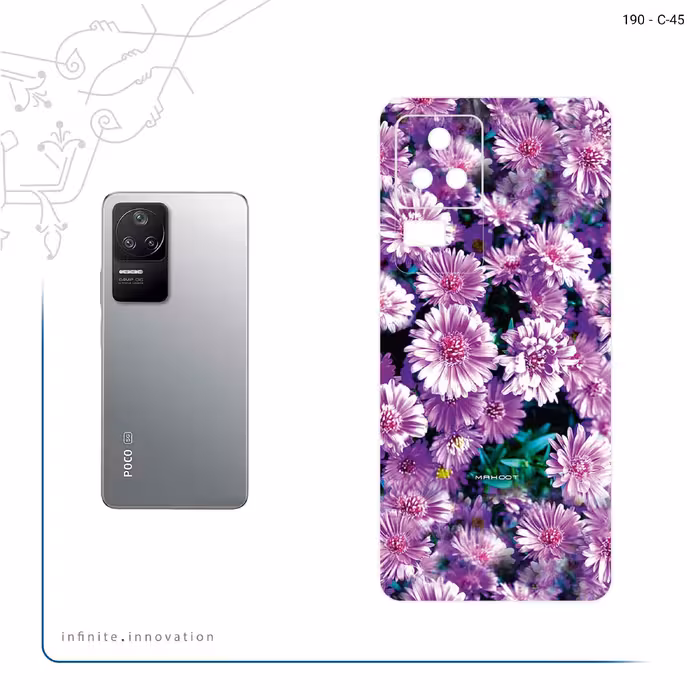 برچسب پوششی ماهوت مدل Purple_Flower مناسب برای گوشی موبایل شیائومی Poco F4 5G