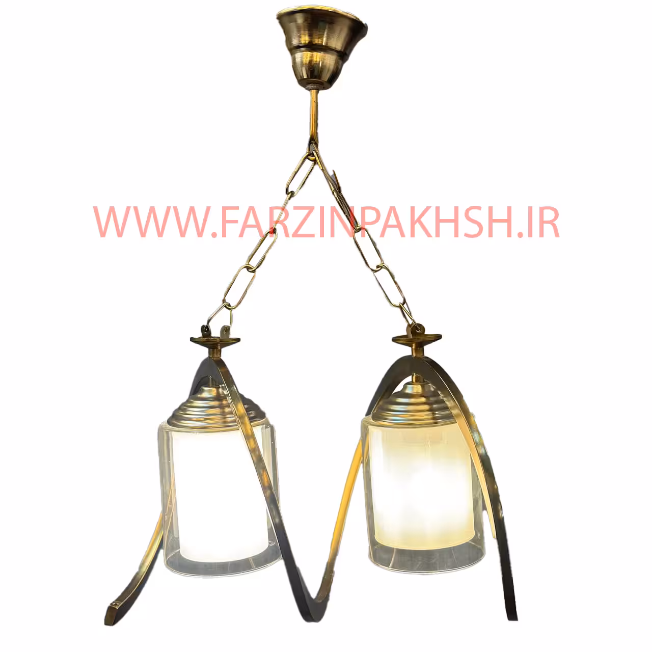 لوستر آویز فنری دو شعله