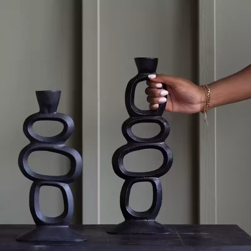 شمعدان حلقه ای مدرن مینیمال سایز بزرگ 4حلقه