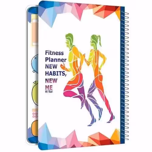 فیتنس پلنر یا پلنر ورزشی مخصوص دوستداران ورزش و منظم 75 برگ دفتر برنامه ریزی ورزشی در 2 طرح جذاب