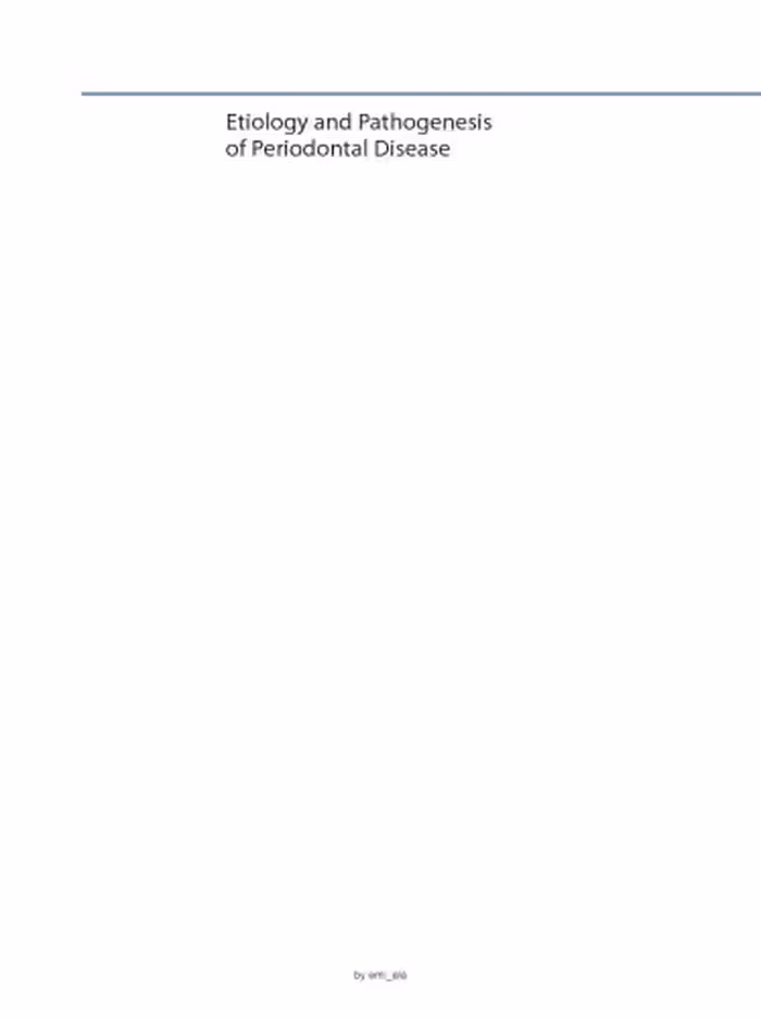 خرید و دانلود نسخه کامل کتاب Etiology and Pathogenesis of Periodontal Disease