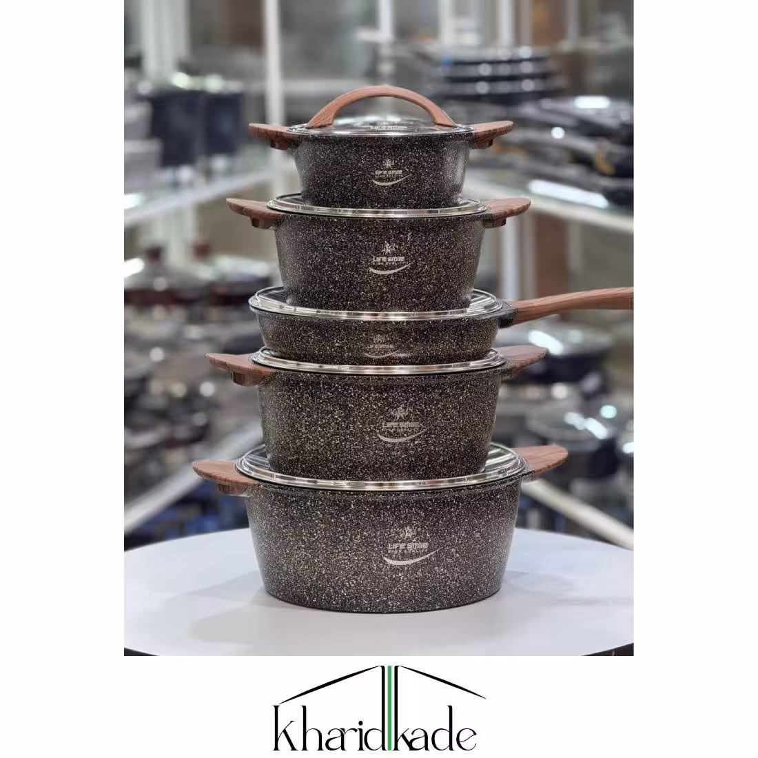 سرویس قابلمه 10 پارچه گرانیت لایف اسمایل مدل LIFEP5-10