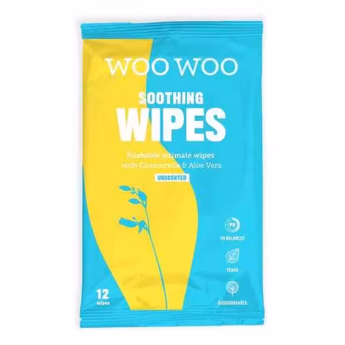 دستمال مرطوب بابونه و آلوئه ورا woo woo بسته 12 عددی اصل