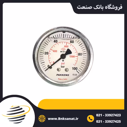 گیج فشار پکنز ( PAKKENS ) ترکیه روغنی افقی صفحه 6 سانتی متر