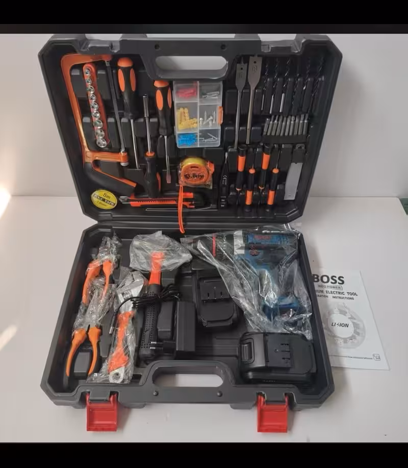 کیت دریل شارژی 36 ولت چکشی 100 عددی باس BOSS مدل BS3006