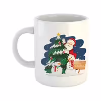 خرید ماگ-لیوان  بابا نوئل و آدم برفی خندان  Merry Christmas