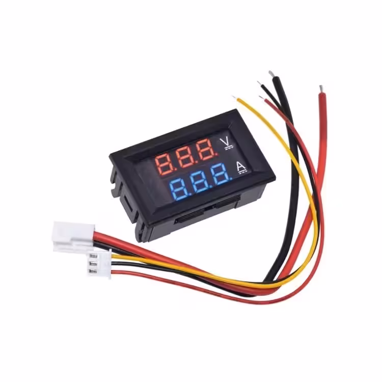 ماژول ولتمتر و آمپرمتر روپنلی دو رنگ قرمز و آبی 100V/10A