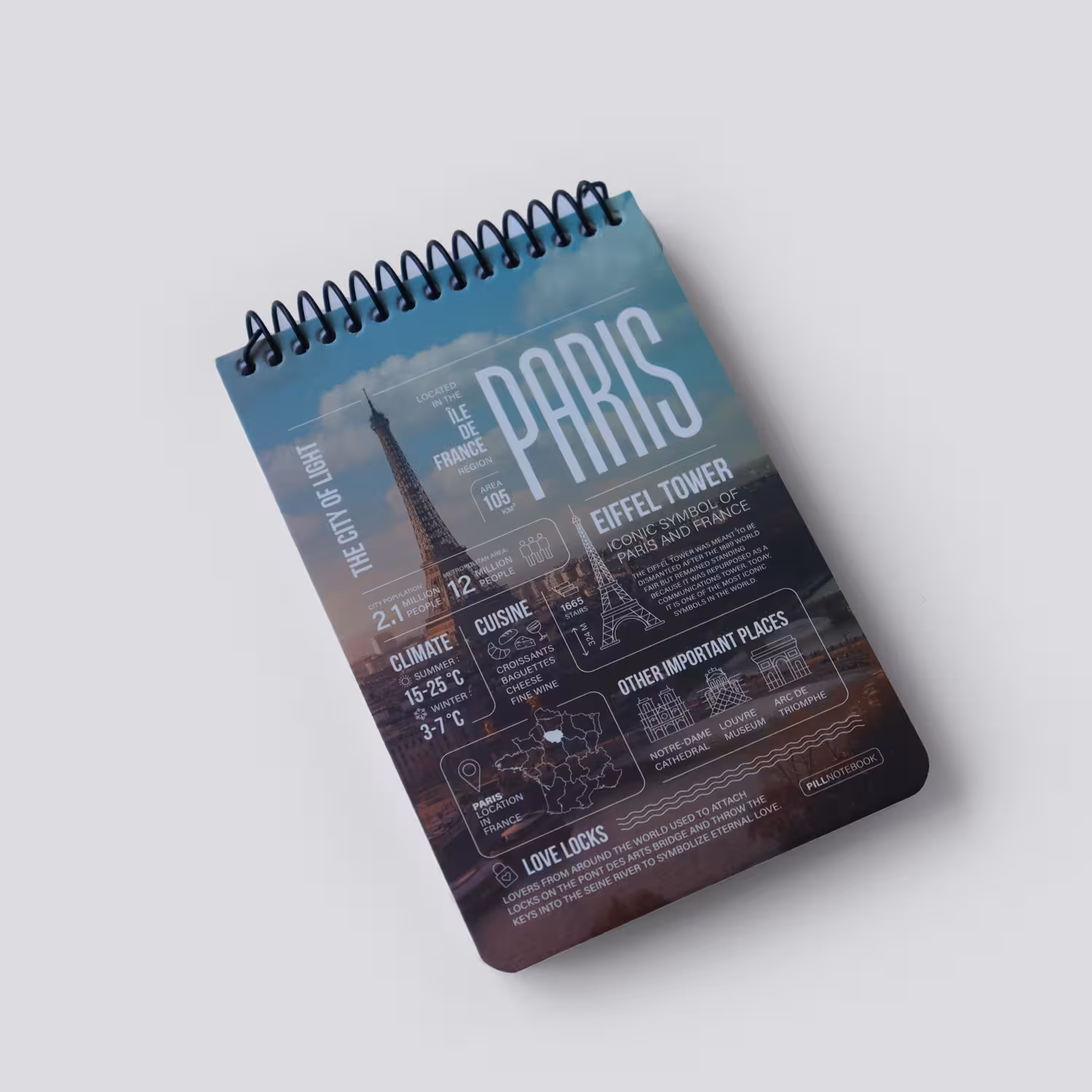 دفترچه خط‌دار 100 برگ PARIS سیتی پیل (PILL)
