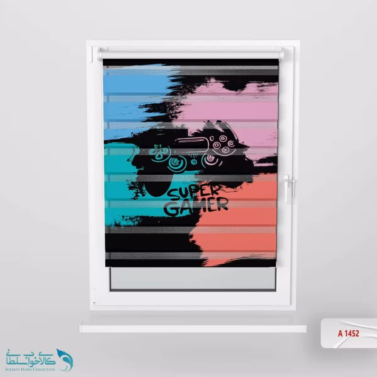 پرده زبرا اتاق کودک طرح گیمر کد A1452