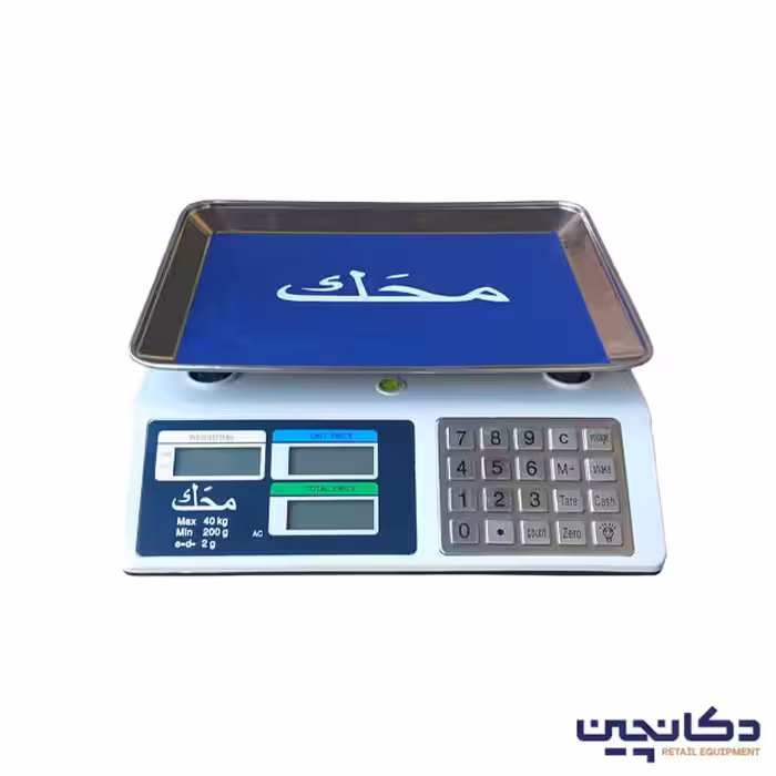 ترازو 40 کیلویی محک 6 رقم کیبورد استیل قطعه شمار