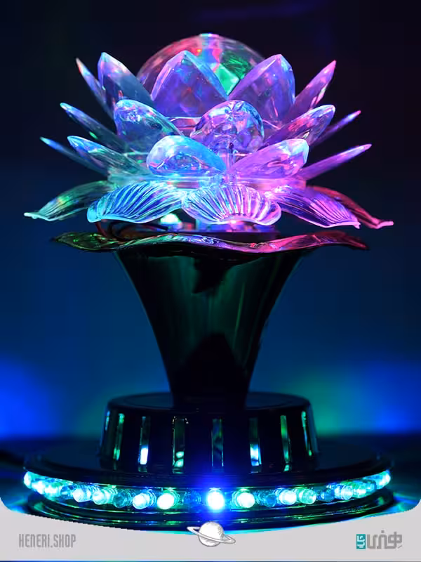 رقص نور طرح گل با رنگ های کامل led full color rotating lamp
